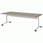 TABLE MALIBU 180X80 T3 DL STRA ALAISÉ GRIS U727/BLC 9016