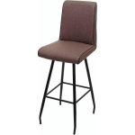 TABOURET DE BAR AVEC REPOSE-PIEDS EN ACIER ET TISSU MARRON DESIGN MODERNE - MARRON