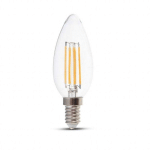 AMPOULE LED E14 4W 100LM/W FILAMENT DE BOUGIE 3000K - V-TAC