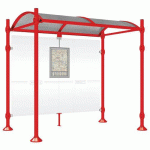 ABRI BUS PROVINCE 2.50 M SANS BARDAGES LAT. INOX ROUGE 3020 - PROCITY