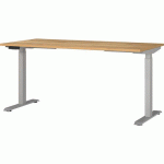 BUREAU RÉGLABLE ÉLECTRIQUE GW-JET-160CM-CHÊNE CLAIR/ARGENT - GERMANIA
