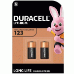 DURACELL 123 - PACK DE 2 PILES BÂTON LITHIUM CR123, CR17345 - 3V
