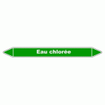 LOT DE 3 - MARQUEUR DE TUYAUTERIE - EAU CHLORÉE - VINYLE LAMINÉ - NFX 08-105 355 X 37 MM