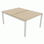 MULTIPOSTE DÉPART L120 X P163 - ECHANCRURE PIED ARCHE CHÊNE - BURONOMIC