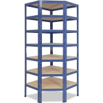 SHELFPLAZA - HOME 230X70X40 CM ÉTAGÈRE D'ANGLE BLEU / ETAGERE ANGLE EN METAL 7 NIVEAUX / ETAGÈRES D'ANGLE AVEC CAPACITÉ CHARGE 125KG PAR NIVEAU /