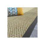 TAPIS JONC DE MER - PARO FIN NATTÉ 4X4 - GANSE COTON ANTHRACITE - 120 X 170 CM