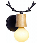 APPLIQUE MURALE INTERIEUR LUMINAIRE LAMPE CRÉATIF ANTLERS CERF EN FER E27 POUR CHAMBRE SALON BAR RESTAURANT - NOIR - NOIR