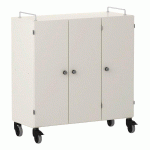 ARMOIRE BASSE SHIFT+ LANDSCAPE MÉLA. 9 CASES - 3 PORTES - BLANC GRIS - BLANC - MANUTAN COLLECTIVITÉS