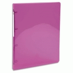 CLASSEUR 4 ANNEAUX DIA 30MM IDERAMA POLYPRO SOUPLE 7/10 BRILLANT. DOS 4CM. COLORIS ROSE - LOT DE 3