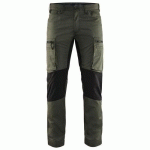 PANTALON DE TRAVAIL SERVICES STRETCH VERT ARMÉE/NOIR TAILLE 40 - BLAKLADER