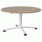 TABLE MALIBU Ø 120 T4 PC STRA ALAISÉ CHÊNE 1146/BLC 9016