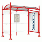 ABRI BUS PROVINCE 2.50M VITRINE 1 BARD LAT. BOULE ROUGE 3020 - PROCITY