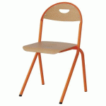 CHAISE MALIBU AST - T6 - ASS/DOS HÊTRE / ACIER ORANG 1028 - MANUTAN EXPERT