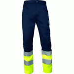 PANTALON HAUTE VISIBILITÉ CL1 - JAUNE FLUO BLEU MARINE T.XXL - DELTA PLUS