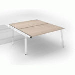 PÔLE DE 2 BUREAUX ECLA CHÊNE CLAIR L 160 X P 80 CM PIÈTEMENT MÉTAL BLANC - ÉLÉMENT SUIVANT