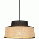 SUSPENSION MALLORCA 2 CONIQUES EN COTON EN RAPHIA Ø38 CM NOIR COREP - MANUTAN COLLECTIVITÉS