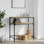 VIDAXL - TABLE CONSOLE CHÊNE SONOMA 75X35,5X75 CM BOIS D'INGÉNIERIE