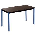 TABLE MODULAIRE DOMINO RECTANGLE - L. 120 X P. 60 CM - PLATEAU NOIR - PIEDS BLEU