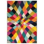 TAPIS MULTICOLORE MODERNE RECTANGLE À COURTES MÈCHES RHUMBA MULTICOLORE Ø 160 - MULTICOLORE