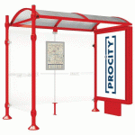 ABRI BUS PROVINCE 2.50 M CAISSON 1 BARDAGE INOX ROUGE 3020 - PROCITY