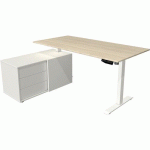 BUREAU RÉGLABLE EN HAUTEUR RANGEMENT MOVE 1 - BLANC - ÉRABLE - KERKMANN