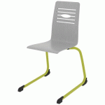 CHAISE COQUE YOGA PIÈTEMENT LUGE ACIER - GRIS/VERT GRANNY - RODET