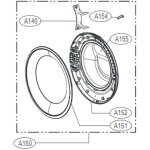 HUBLOT COMPLET REPÈRE A150 (ADC74745510) LAVE-LINGE LG