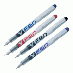 LOT DE 2 - STYLO PLUME PILOT V-PEN ÉCRITURE MOYENNE ROUGE