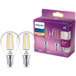 PHILIPS - LIGHTING 77763000 LED CEE 2021 F (A - G) E14 4.3 W = 40 W BLANC CHAUD (Ø X L) 4.5 CM X 8.2 CM 2 PC(S) A001482