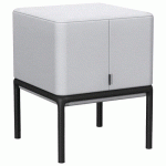 POUF ASSIS DEBOUT LOTUA TISSU 100% POLYESTER GIS CLAIR - SOKOA