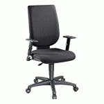 CHAISE DE BUREAU NAO TISSU NOIR - DOSSIER HAUT SANS ACCOUDOIRS - MÉCANISME CONTACT PERMANENT - PIEDS NOIR