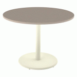 TABLE MENORCA Ø 100 T6 ÉP 24 MM STRA ABS CHÊNE H./BEIGE 1013 - MOBIDECOR