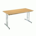 TABLE PLIANTE MULTI-USAGES L 160 X P 80 CM HÊTRE / PIED ALUMINIUM
