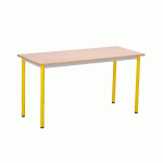 TABLE SCOLAIRE T\'SUP PLATEAU MÉLAMINÉ 120 X 80 CM - T6 - PIÉTEMENT JAUNE - MANUTAN COLLECTIVITÉS