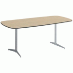 TABLE TAMARIS PL.CHÊNE NAT./ARGILE PIET.ARGENT/ARGENT