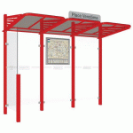 ABRI BUS CONVIVIALE 3 M BARDAGE GAUCHE - ROUGE 3020 - PROCITY