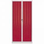 ARMOIRE MÉTAL CLASSTOUT COLOR - A RIDEAUX - L. 90 X H. 180 CM - CORPS ALUMINIUM  - RIDEAUX ROUGE