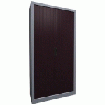 ARMOIRE RIDEAUX LAME RECOUVERTE L.100CM ET H.198CM PRUNE/ALU - ACIAL