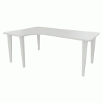 BUREAU EVIDENCE ASYMÉTRIQUE 180X120 RETOUR G BLANC/BLANC - VINCO