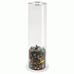 COLLECTEUR DE PILES USAGÉES 20 LITRES CYLINDRIQUE TRANSPARENT