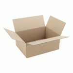 LOT DE 25 - CARTON CAISSE AMÉRICAINE KRAFT BRUN SIMPLE CANNELURE L 40 X L 30 X H 16 CM
