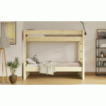 PACK LIT SUPERPOSÉ KUPA + 2 MATELAS  BOIS NATUREL 80X190 CM/OPT:MATELAS ELBE HD