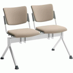 POUTRE CAMPUS TAPISSÉE TISSU POUR VISITEUR-2 PLACES-BEIGE - QUADRIFOGLIO