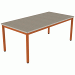 TABLE CARÉLIE 160X80 T4 STRAT POLY. ÉRABLE GOT. BEIGE/PAPAYE - MOBIDECOR