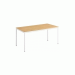 TABLE MULTI-USAGES HÊTRE L 160 X P 80 CM - ÉCO - PIÉTEMENT BLANC - MAXIBURO - BLANC
