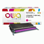 TONER REMANUFACTURÉ OWA - HAUTE CAPACITÉ - MAGENTA - POUR LEXMARK C748H1MG, X748H1MG - TONER COMPATIBLE