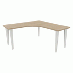 BUREAU EVIDENCE SYMÉTRIQUE 160X160 CHÊNE NATUREL/BLANC - VINCO