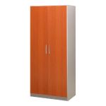 MEUBLE HAUT AXIOME PORTES BATTANTES HAUTES - H.180 X L. 80 X P. 47 CM - CORPS ALUMINIUM - PORTES MERISIER