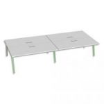 MTI BUREAU DOUBLE MT6 CONCEPT COLORIS BLANC VERT - DIMENSIONS : L320 X H74 X P164 CM