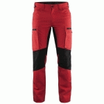 PANTALON DE TRAVAIL SERVICES STRETCH ROUGE/NOIR TAILLE 44 - BLAKLADER